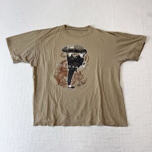 90s Bruce Lee The Dragon T Shirt XL-2XL Vtg Tan Movie Promo Skater